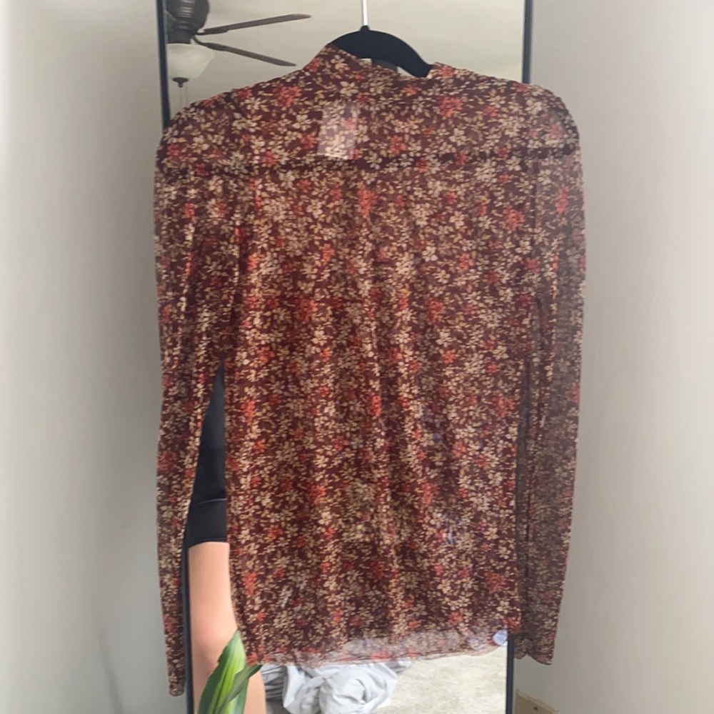Faux neck floral layering shirt